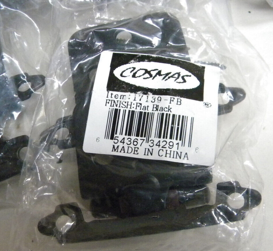 Cosmas Cabinet Hinges Flat Black Variable Overlay 17139-FB (Pair)