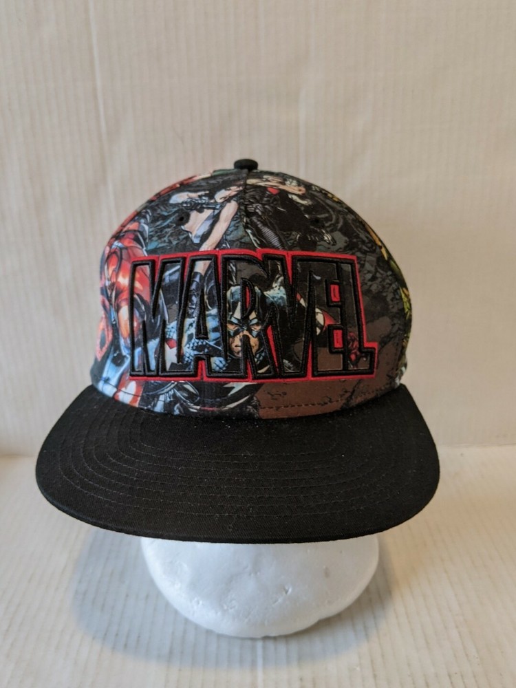 Marvel Comics Logo Avengers Baseball Flatbill Cap Snapback OSFM Hat
