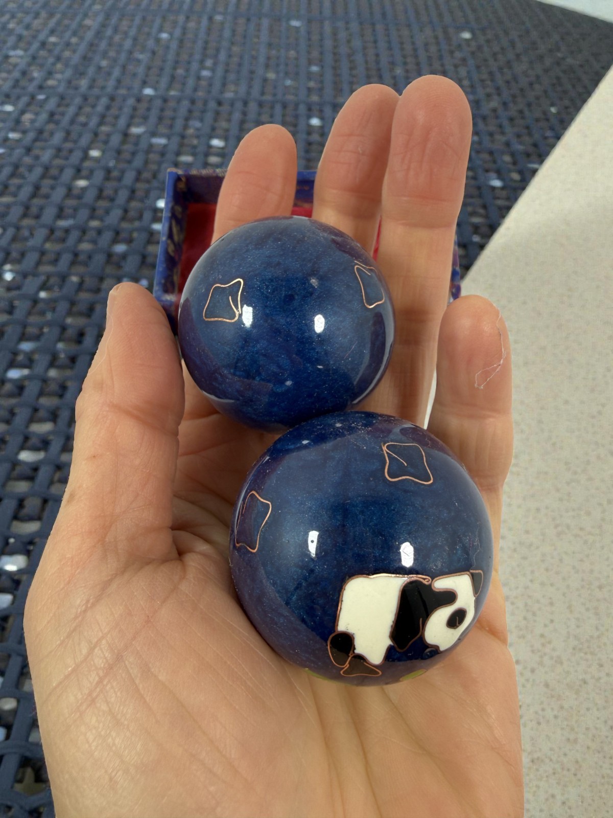 Chinese Baoding Health Balls Yin Yang Stress Relief Hand Exercise Therapy Panda