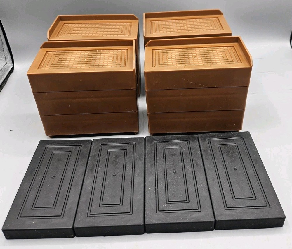 4 pc Adjustable Furniture Risers 1.5" 4.3" Rectangle Bed Risers Desk Sofa Riser