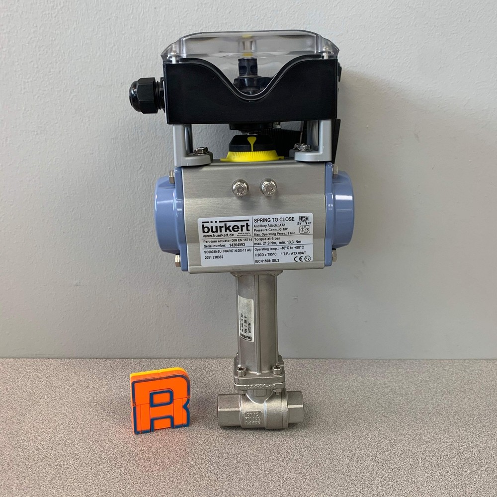 Burkert EPP2M01 Part-Turn Actuator Assembly w/ Valve (No Box)
