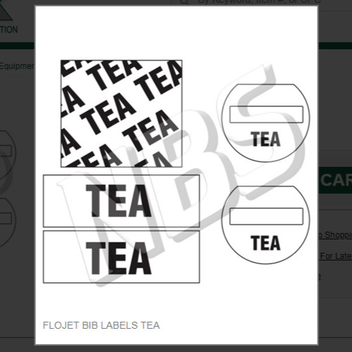 FLOJET BIB LABELS TEA # CP051460