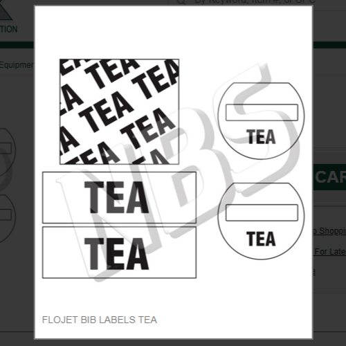 FLOJET BIB LABELS TEA # CP051460