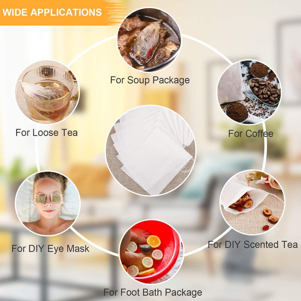 Disposable Empty Cotton Drawstring Seal Filter Loose Leaf Tea Bags