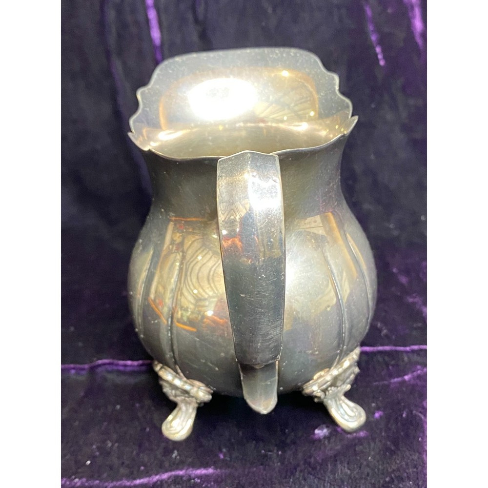 Vintage Pitgrira Silver Plated Footed Creamer