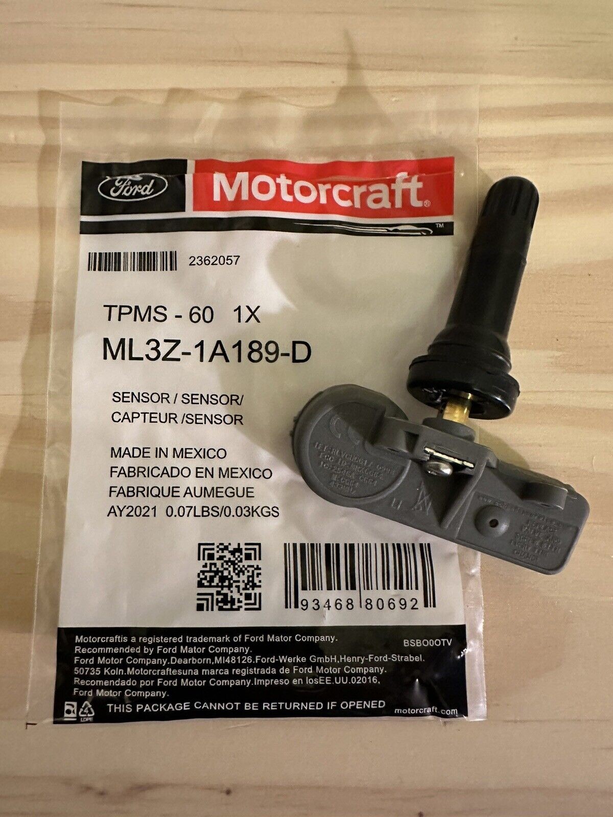 New OEM Motorcarft 433 mhz TPMS Set ML3Z-1A189-D ML3Z1A189D Fits Ford Trucks