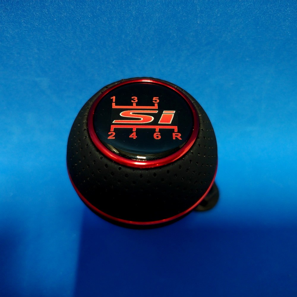 RED SI 6 SPEED JDM LEATHER SHIFT GEAR KNOB for CIVIC MKX MK9 MK11 ACCORD TYPE R