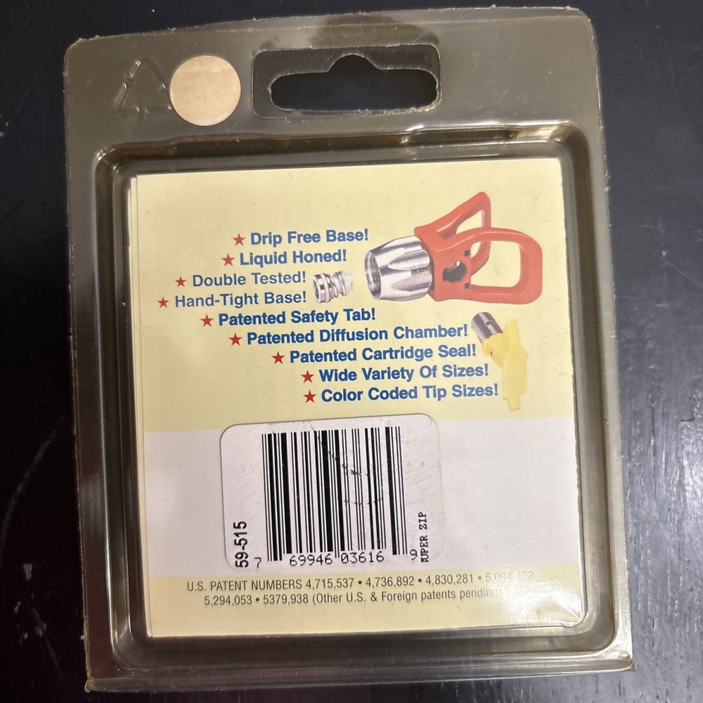 ASM SUPER-ZIP REVERSIBLE/SWITCHABLE Paint Sprayer Tip #59-515 New In Package