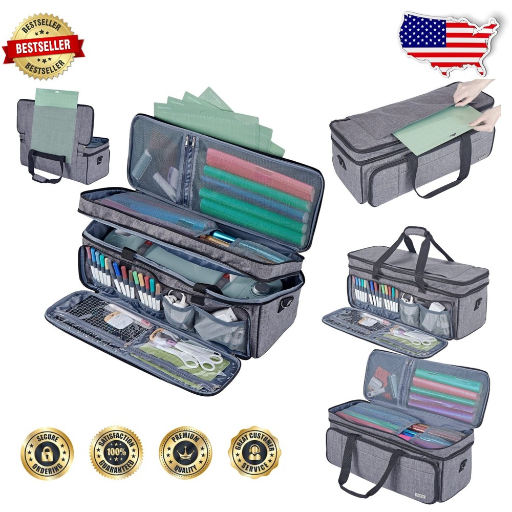 Cricut Maker 4 Case -  Double Layer Storage Bag for Explore 4, Mat Pocket