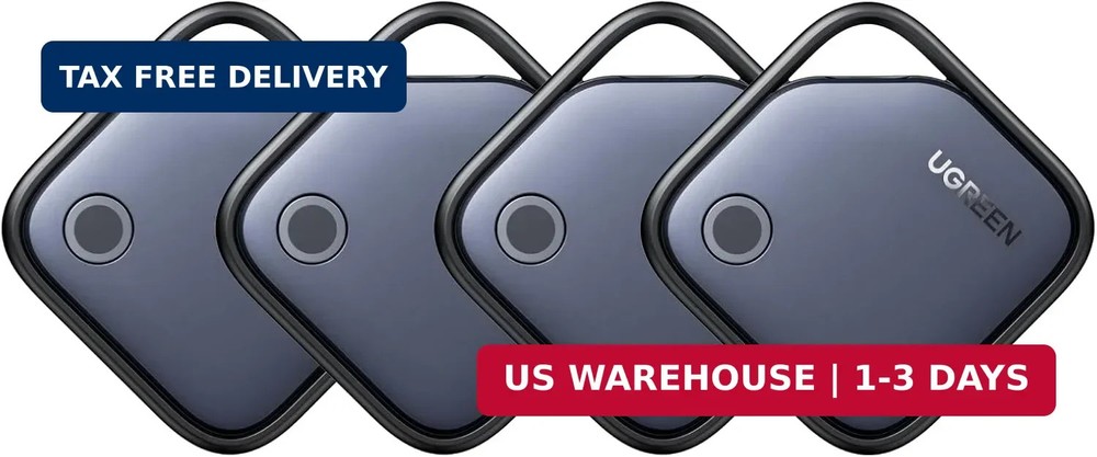 UGREEN FineTrack Air Tracker Tags (iOS Only) 4 Pack, 2-Year Replaceable Battery