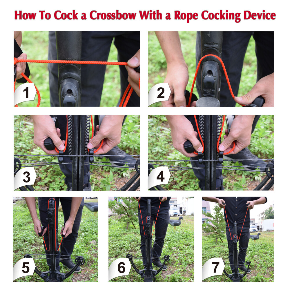 Crossbow Rope Cocking Device String Aid Cocker Device Handle Assist Tool US