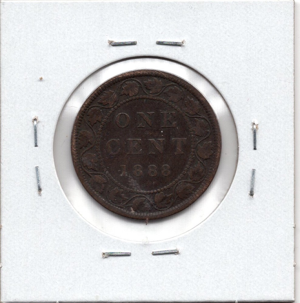 1888 Canada 1 Cent Coin -VG+
