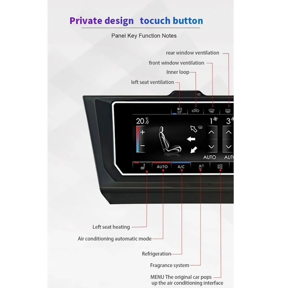 6.9"Digital AC Heater Temperature/Climate Control Switch Panel For VW Golf 7 GTI