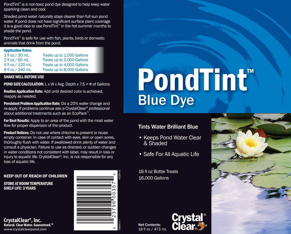 Pondtint Blue, 16 Ounce