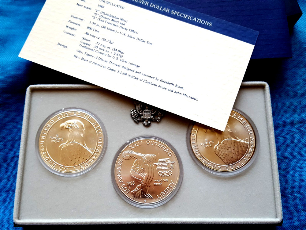 Olympic Silver dollar set from 1984. P, D & SF