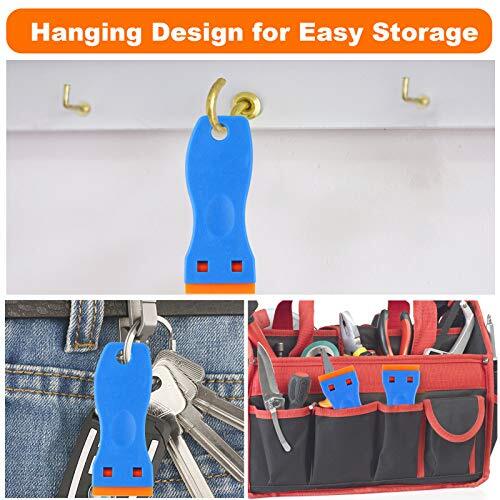 Plastic Razor Blade Scraper, 2PCS Scraper Tool with 60PCS Plastic Blades