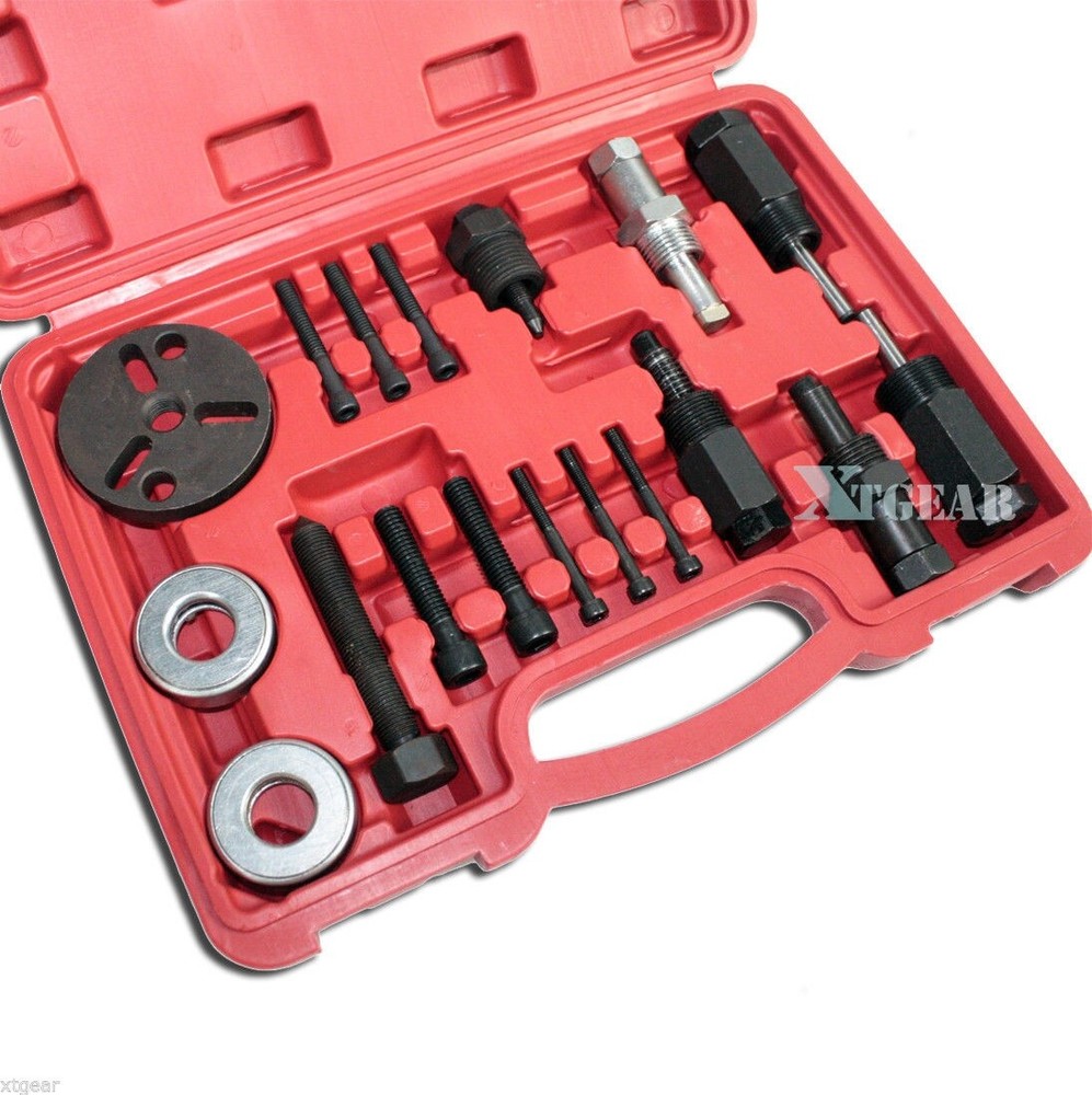 18PC A/C COMPRESSOR CLUTCH HUB INSTALLER PULLER  REMOVER PLATES TOOLS KIT AC
