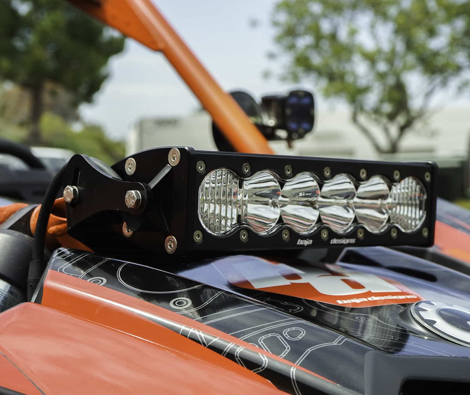 Baja Designs® OnX6+ 10" LED Shock Mount Light Bar Amber Rock Guard for Can-Am X3