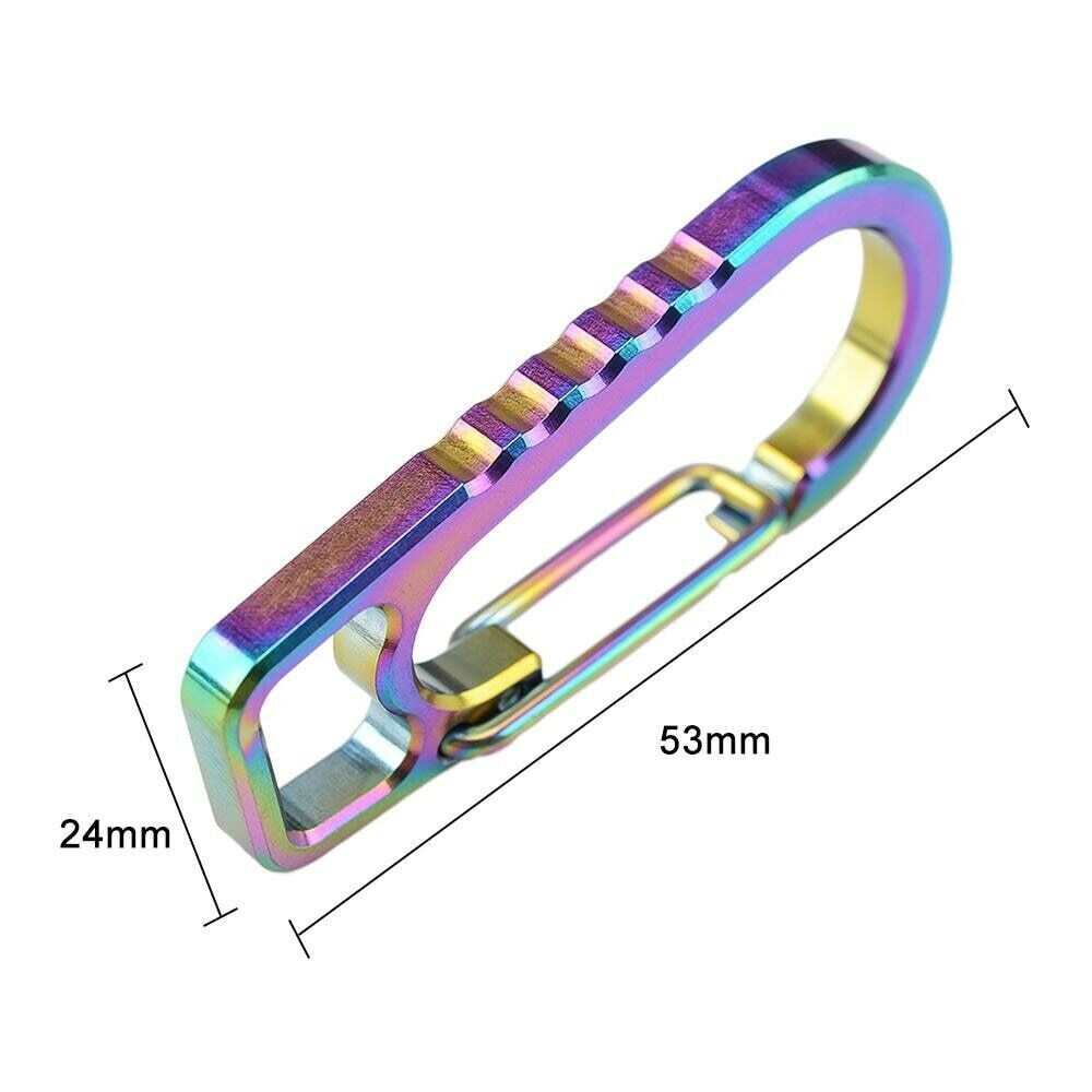 Titanium Alloy Carabiner Spring Snap Hook Clip KeyChain Quick Release Buckle 2pc