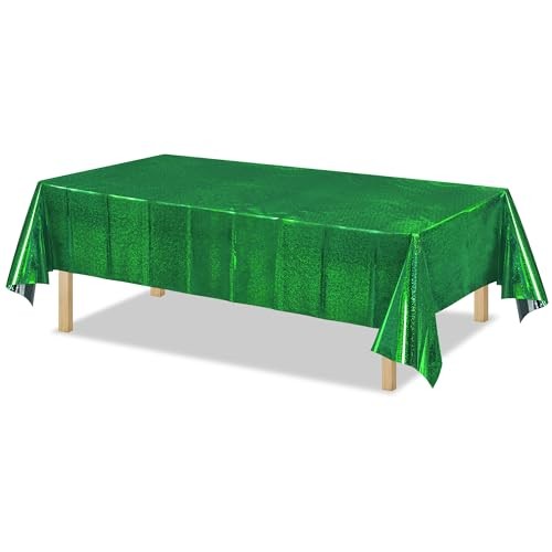 Table Cloth Disposable Table Covers - Plastic Rectangle Tablecloth for Green