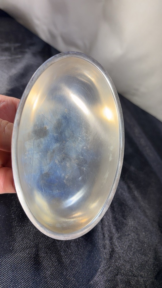 Antique Silver Plated Decorative Small Oval Cover