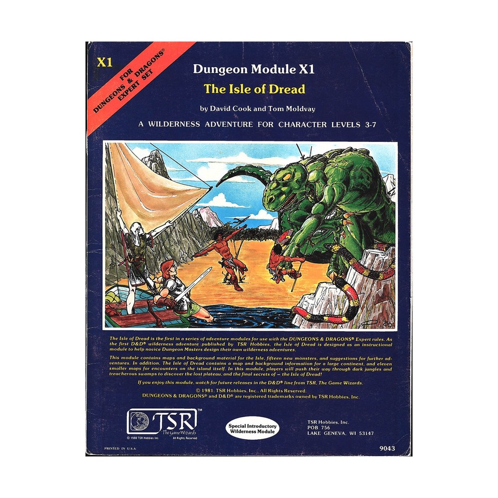 TSR Basic D&D Isle of Dread (3rd, Blue) Fair+