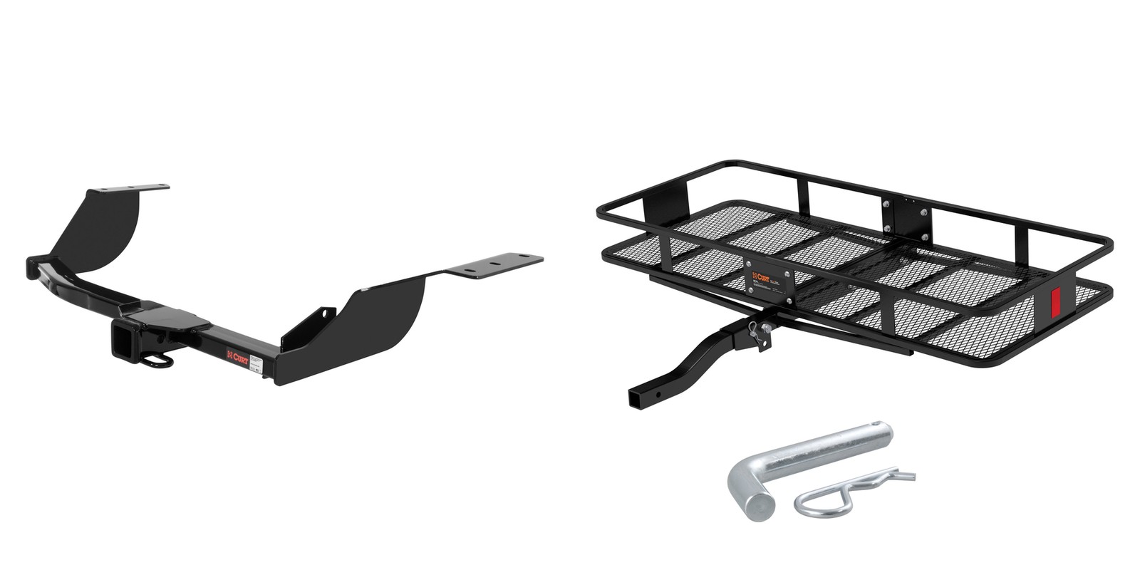 CURT Trailer Hitch + Cargo Carrier Basket Folding for 2007-2013 Outlander