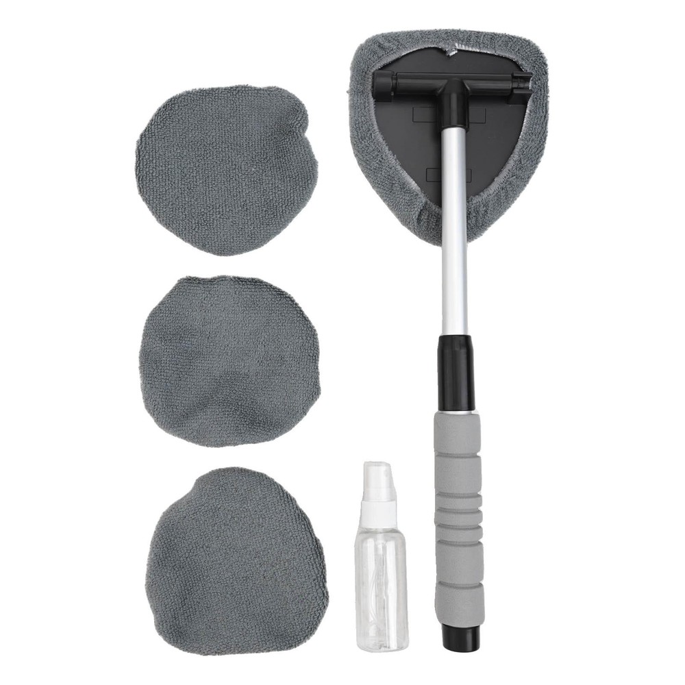 Complete Auto Window Cleaning Kit with Microfiber Pads and Spray Bottle