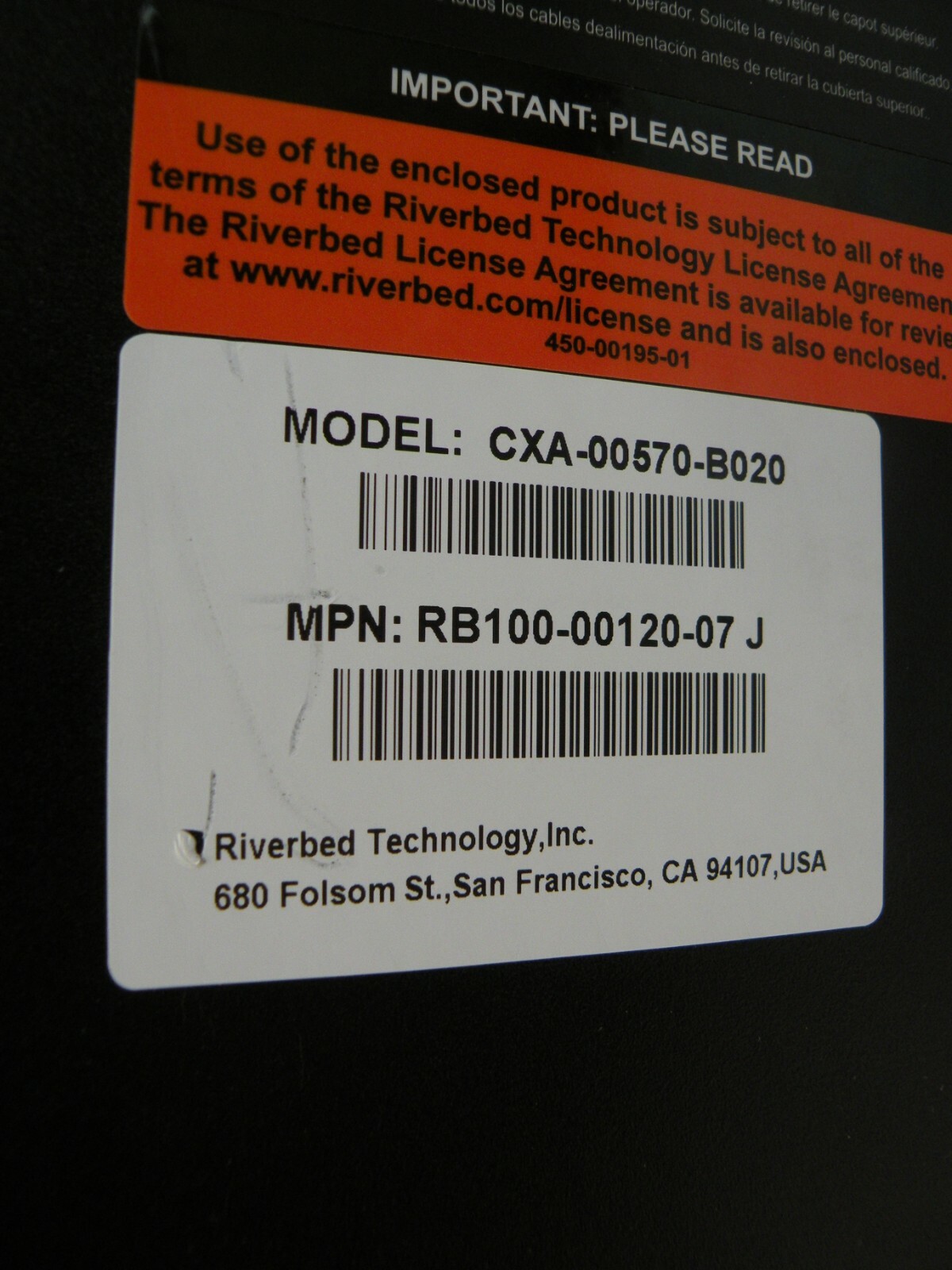 RIVERBED CXA-00570-B020 NETWORK APPLIANCE ACCELERATOR 2GB 320GB HDD 80GB SSD