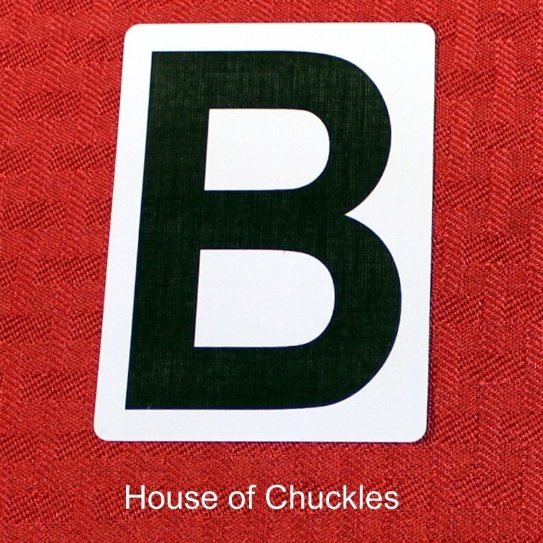 Letter B, Bicycle Printed Gaff Card, Blue