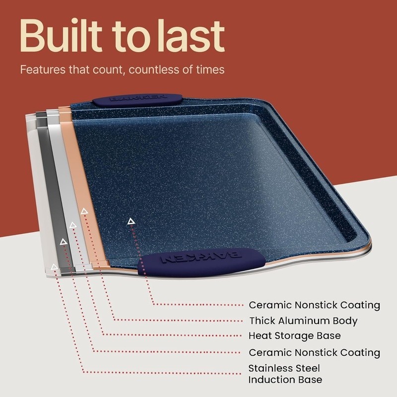 Nonstick Carbon Steel Bakeware Set Oven Safe Easy Clean Stackable New