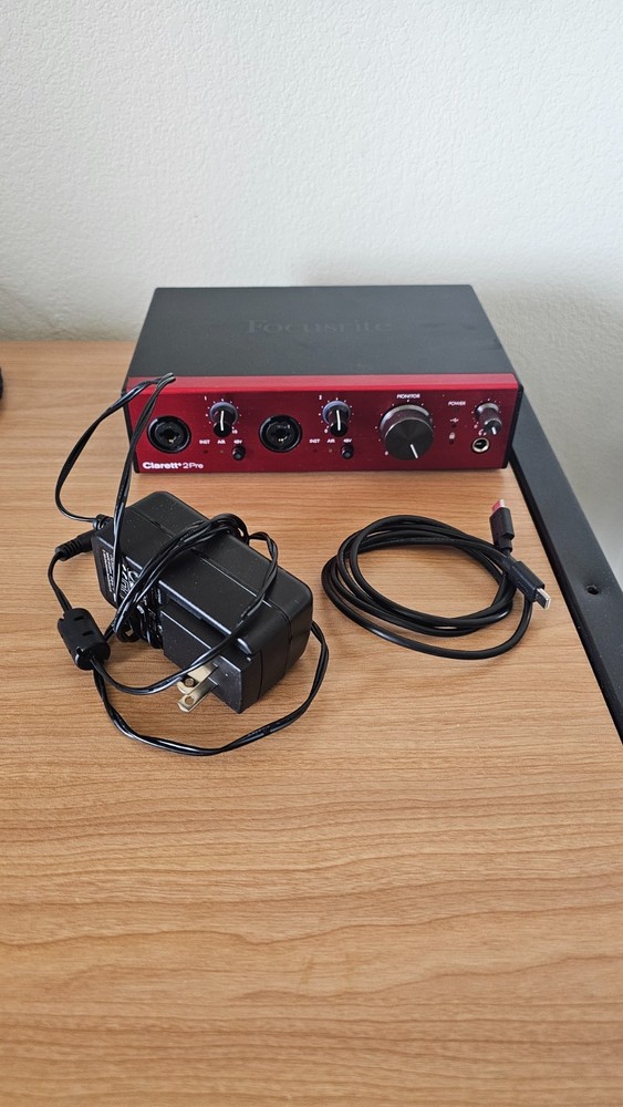 Focusrite Clarett+ 2Pre USB-C Audio Interface w/ Power Adapter & USB-C Cable