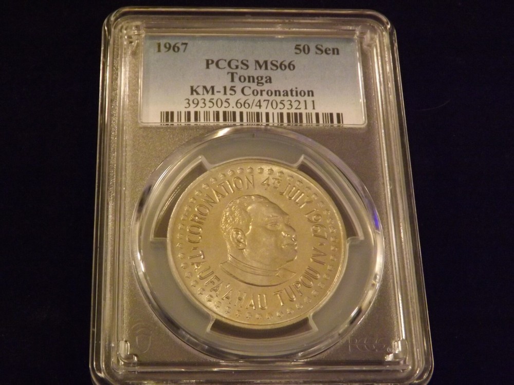 1967   50 Sen       TONGA           PCGS  MS 66
