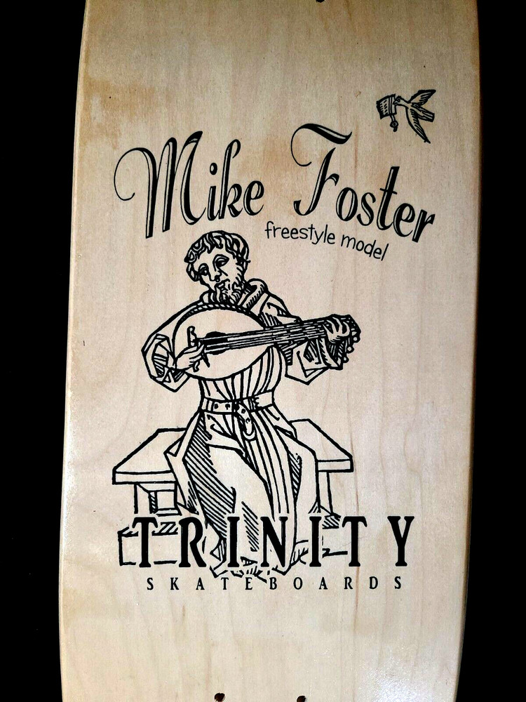 Mike Foster Signed Trinity Freestyle Autograph Skateboard Shaped Deck