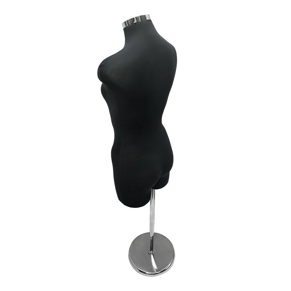 Adjustable Female Mannequin Torso Form Neck Block 22''- 43'' Black