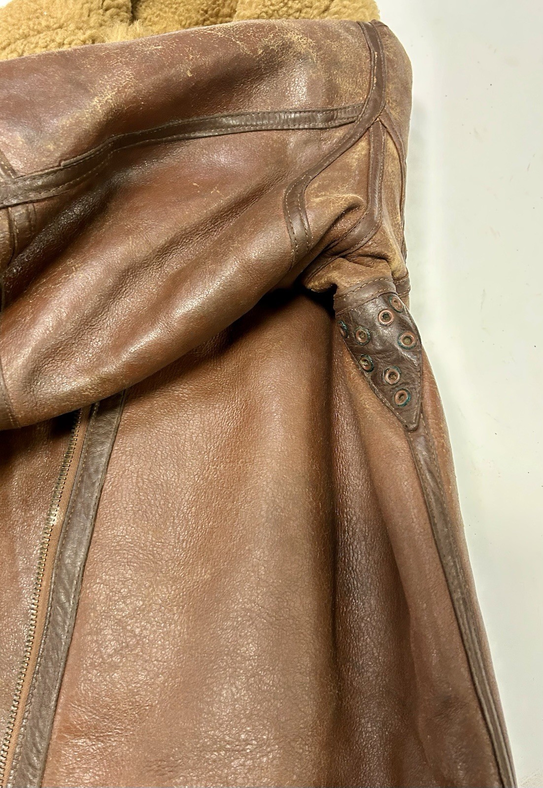 Aero British RAF WW2 Pilot Irvin Sheepskin Leather Flight Jacket