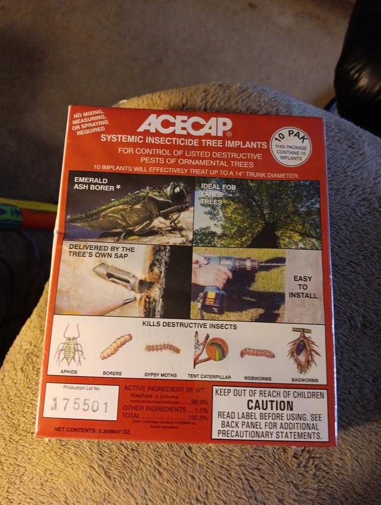 Acecap Systemic Insecticide Tree Implants 3/8" Acephate larger than 3" diam.