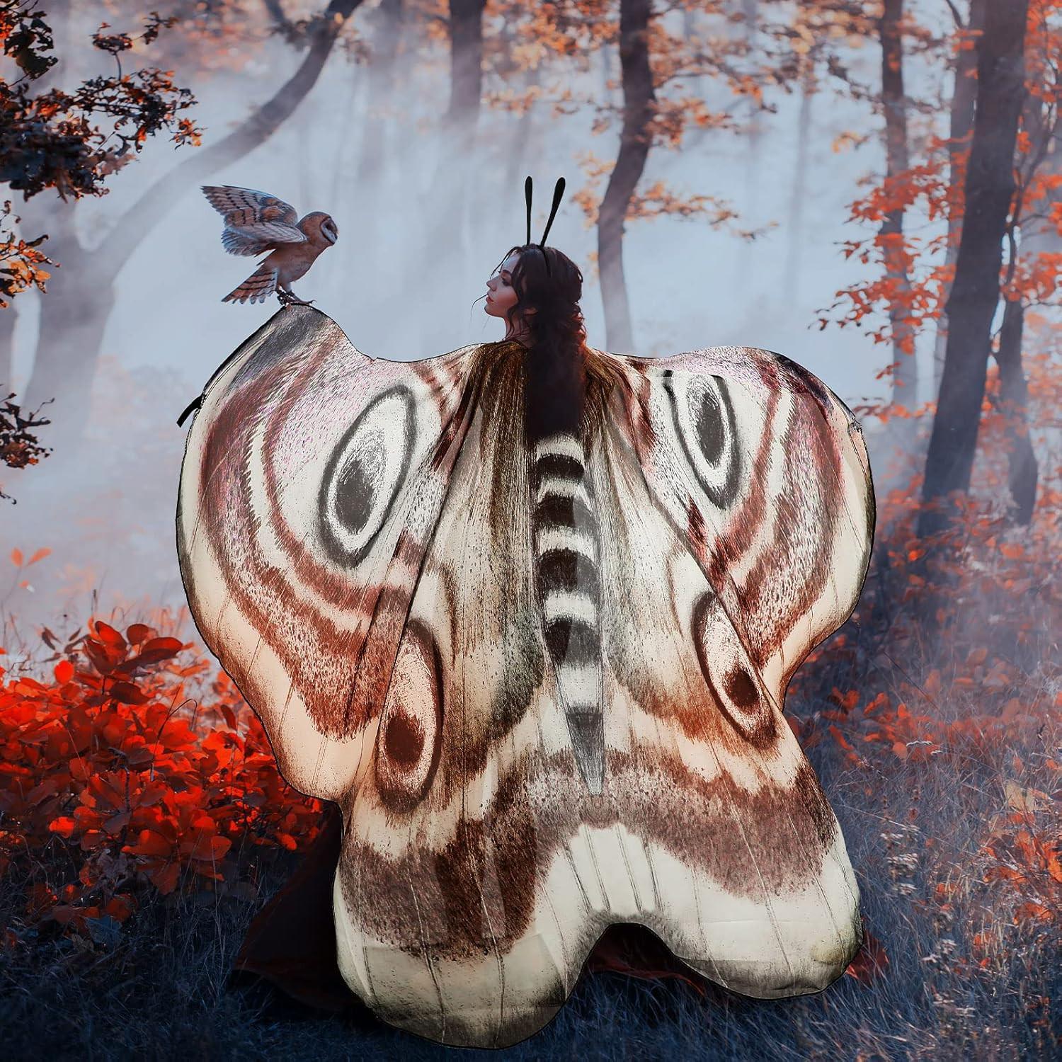 2 Pcs Halloween Moth Wings Costume Butterfly Shawl Moth Wing Cape Costume Access