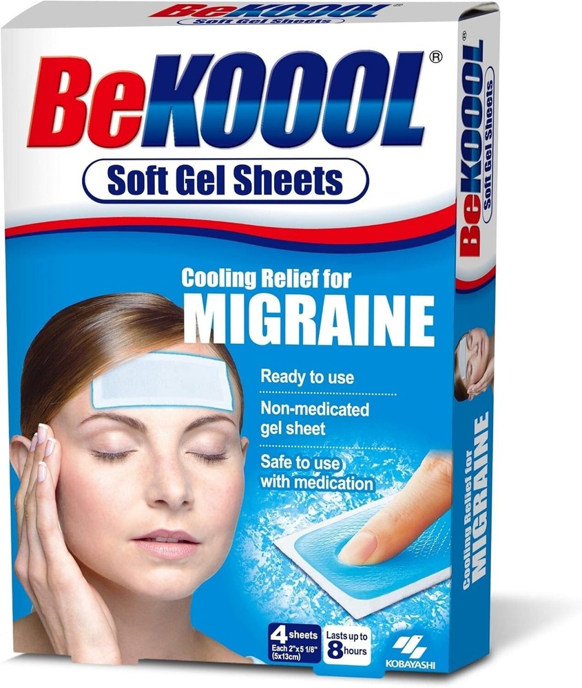 BeKOOOL Migraine Gel Sheets 4 Count