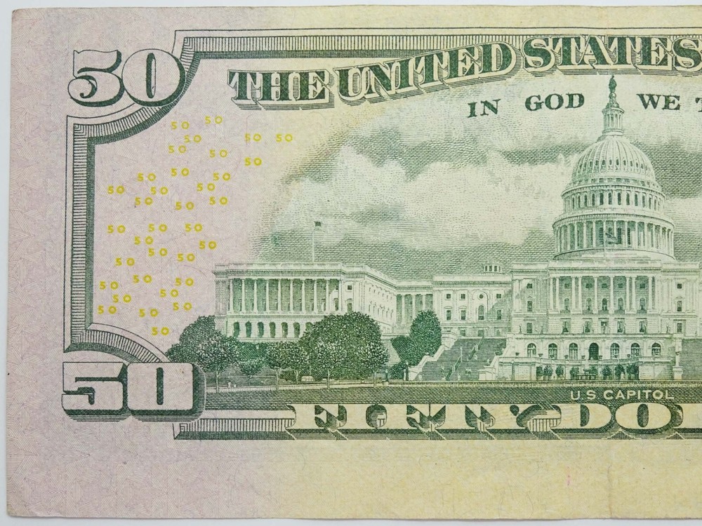 Miscut Error Banknote Series 2004 $50 Federal Reserve Note