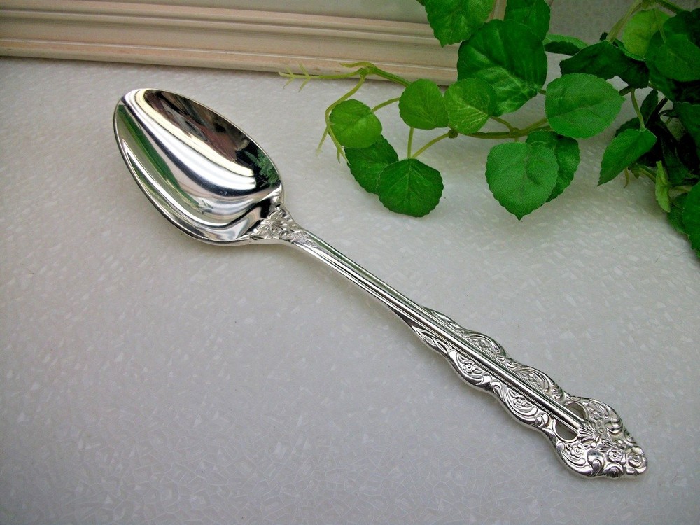 Ekco Eterna LILLIANNE Silverplate Solid Serving Spoon