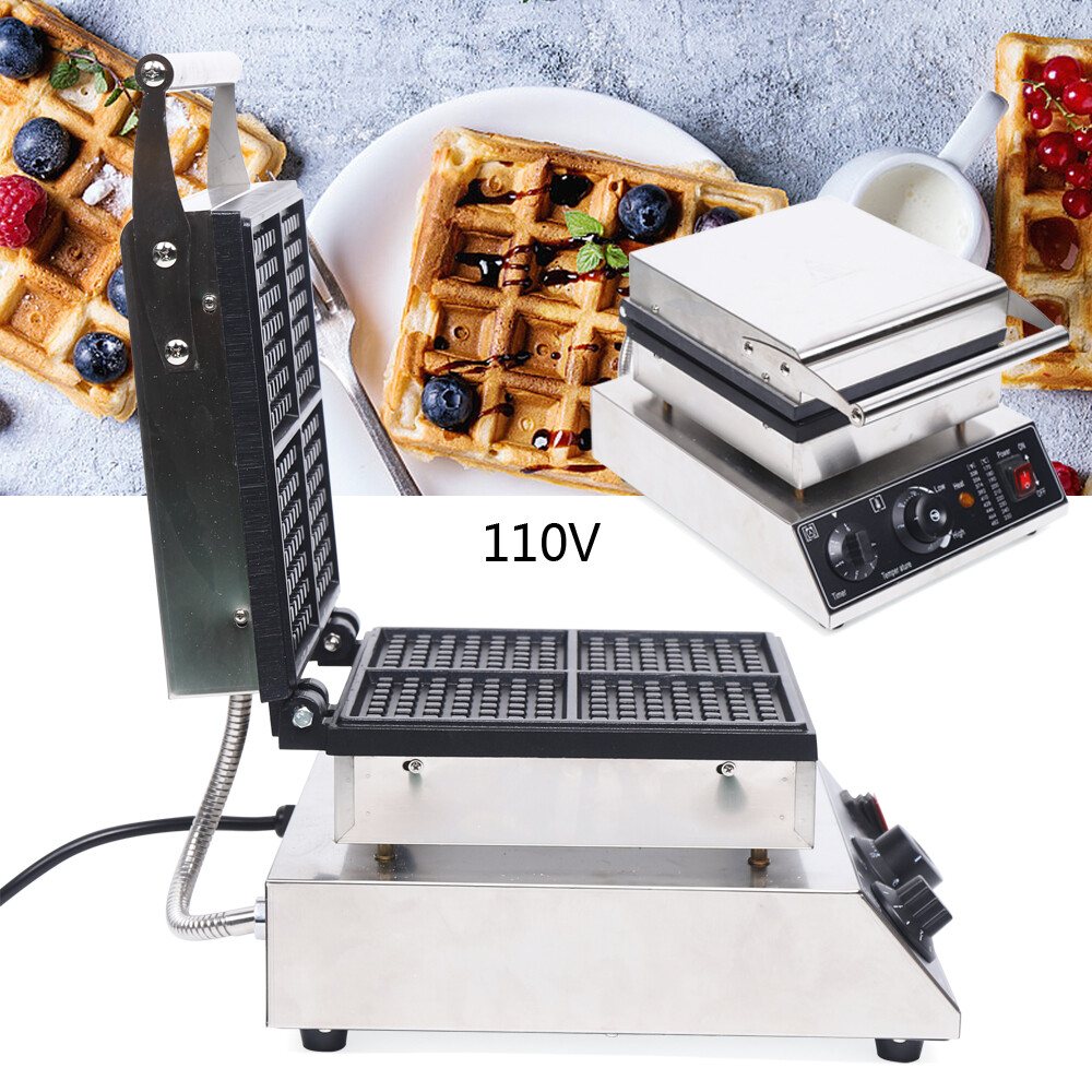 Commercial Electric Waffle Maker Belgian Waffle Baker Baking Machine Nonstick