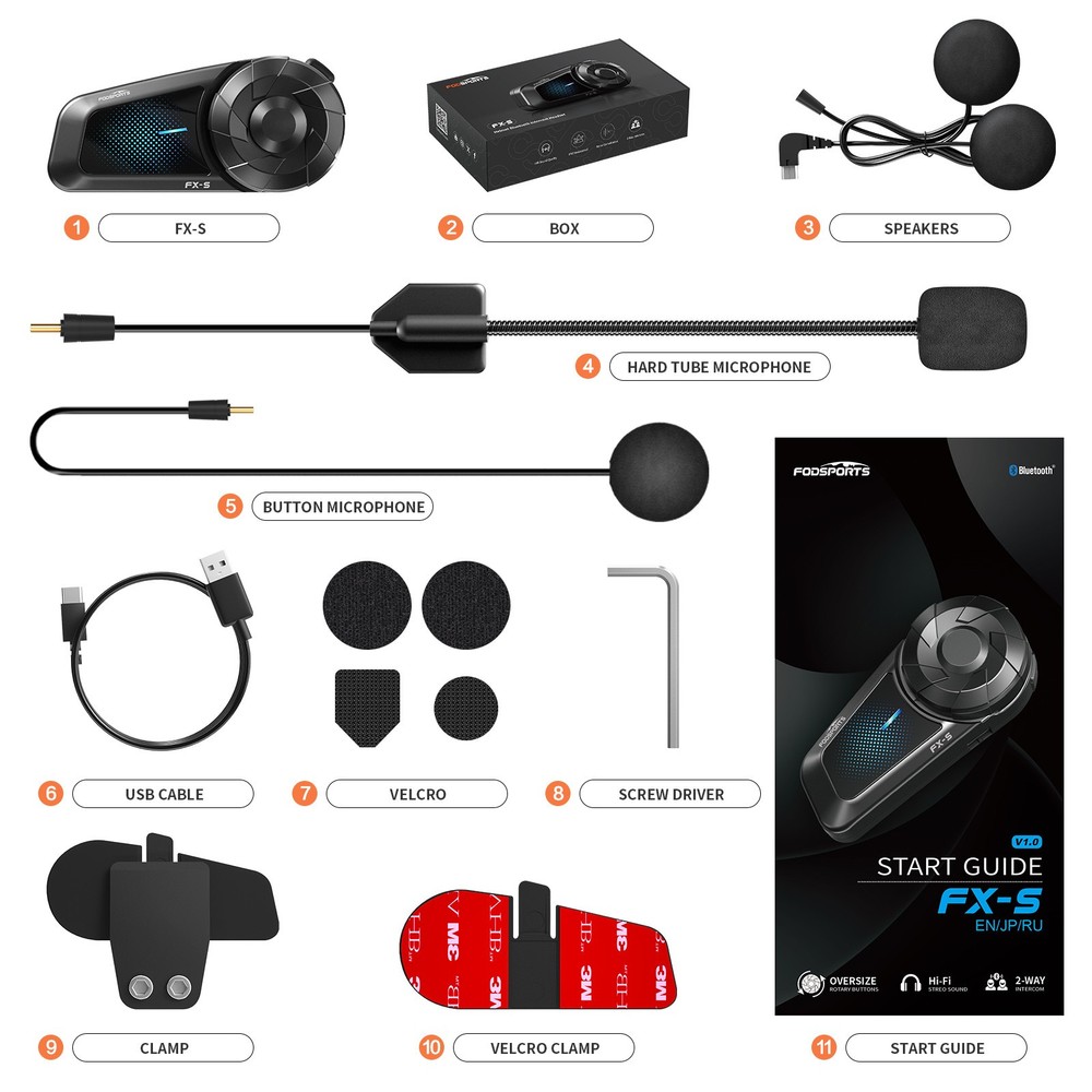 FOD FX-S motorcycle helmet Bluetooth headset intercom intercom headphones de