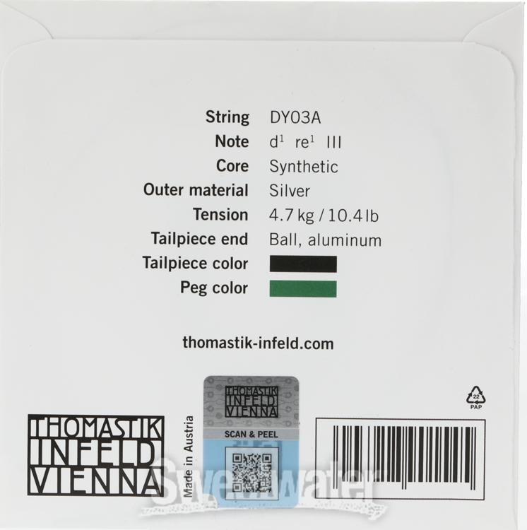 Thomastik-Infeld DY03A Dynamo Silver-wound Violin D String - 4/4 Size