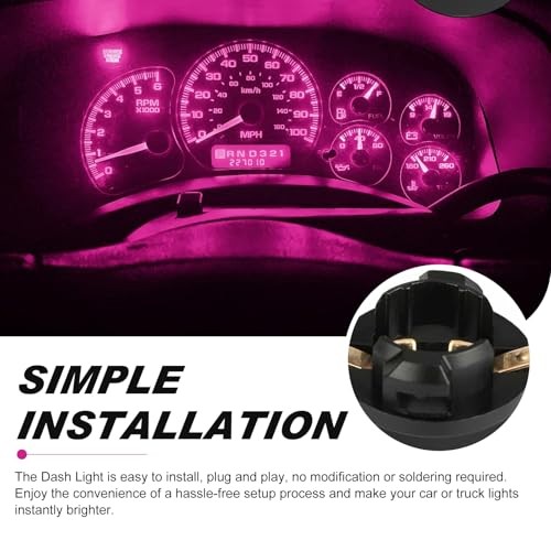 T10 LED Dashboard Bulb, 194 168 3020 8-SMD LED High Brightness 10 PCS Pink