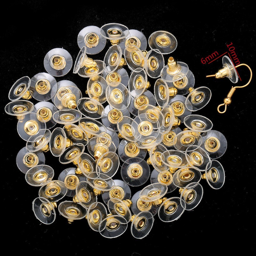 500Pcs Earring Back Stopper Clutch Ear Locking with Pad for Studs Fishhook