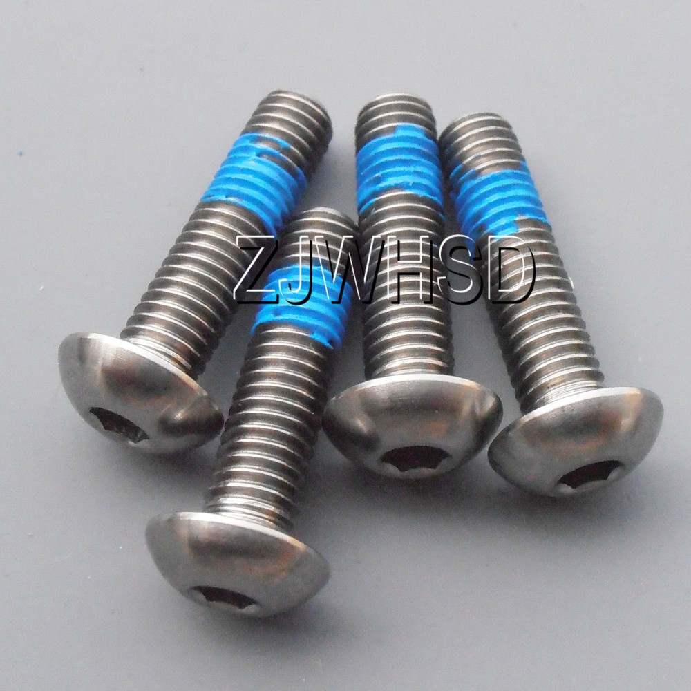 4pcs M5 x 20 mm Ti Titanium Screw Bolt Allen Hex Socket Button Head ThreadLocker