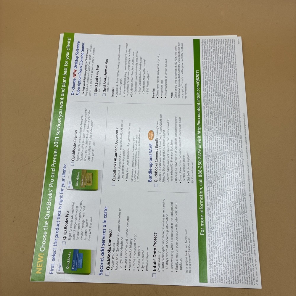 INTUIT QUICKBOOKS ProAdvisor Program 2011 Reinstallation. READ DESCRIPTION