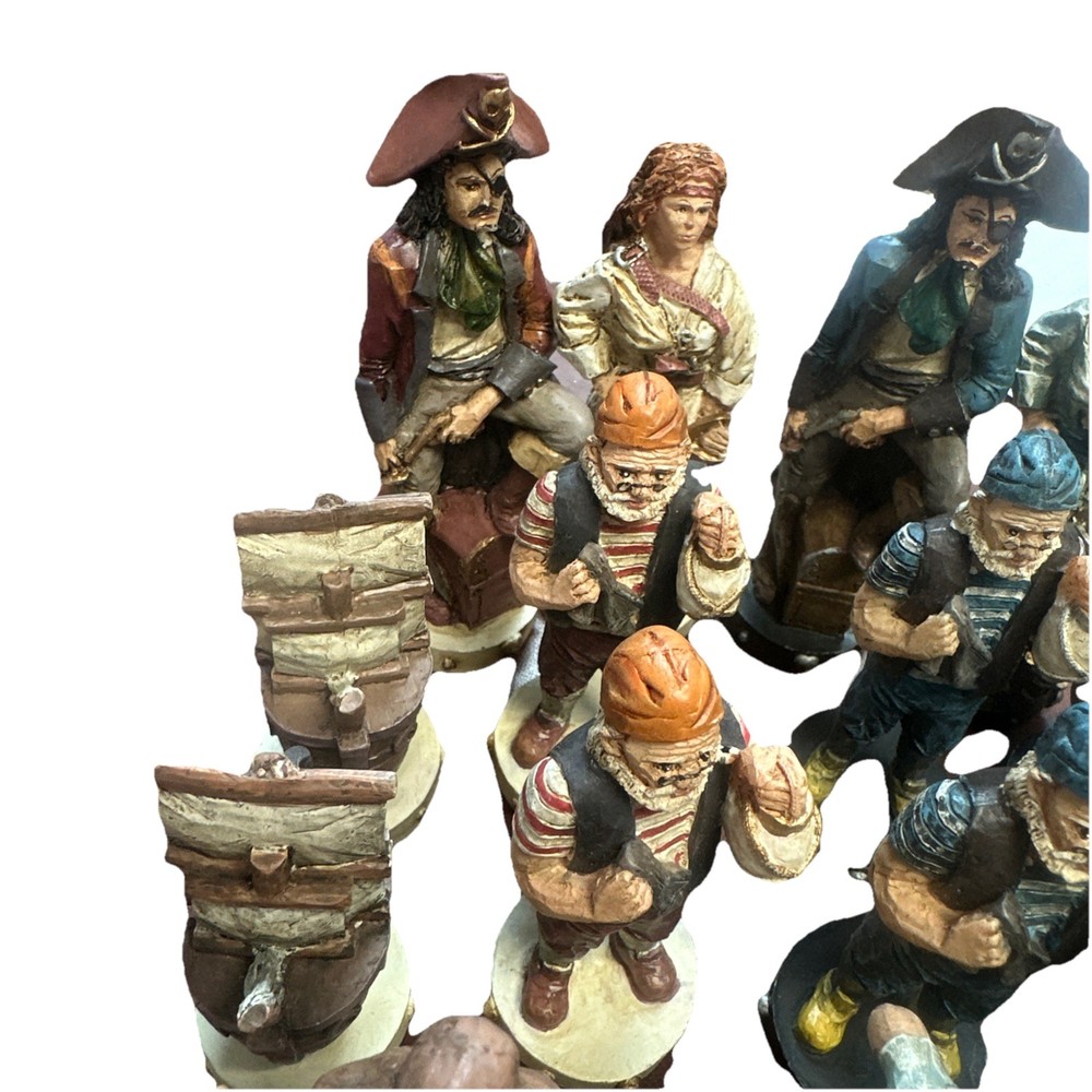 Vintage Pirate Chess Pieces 28 Count