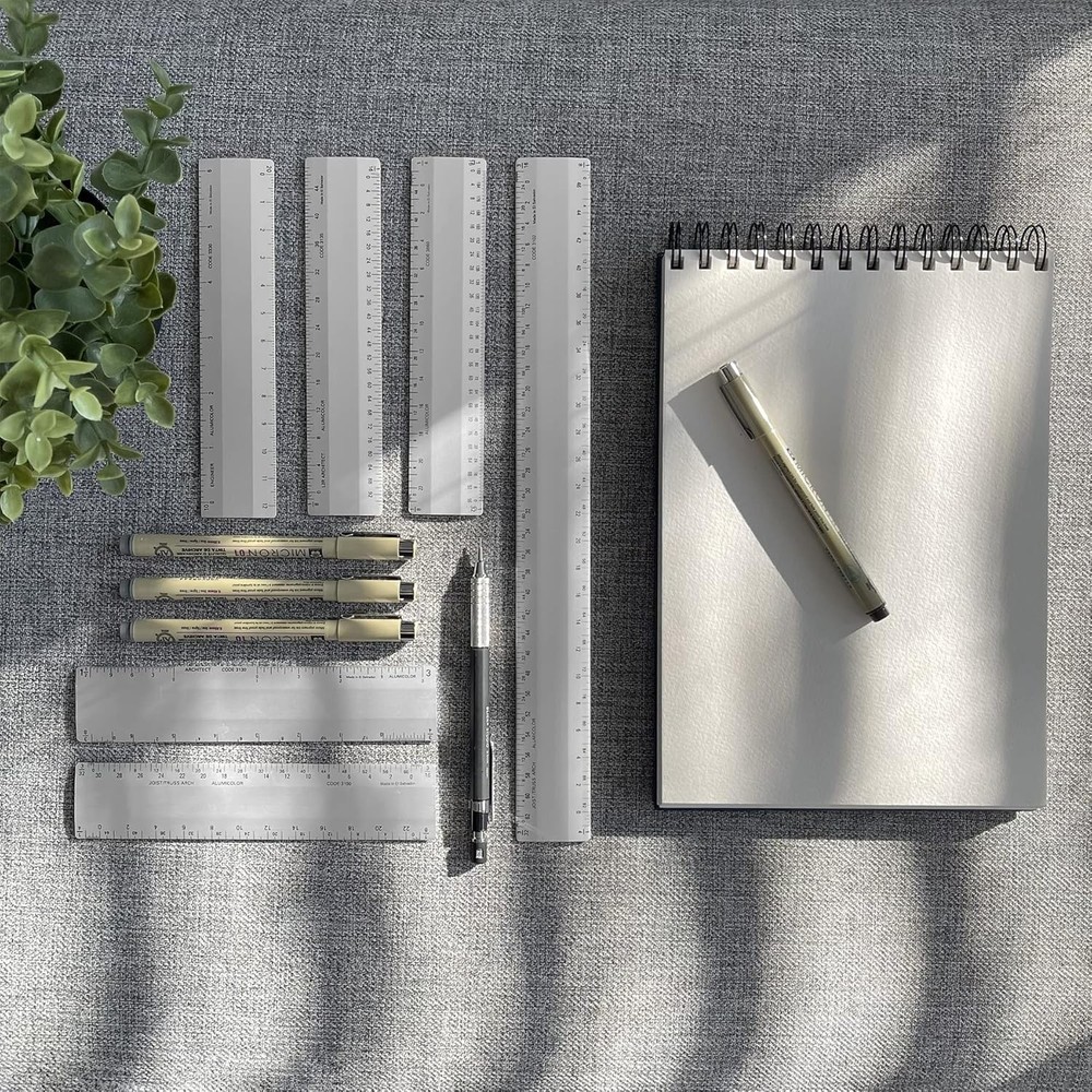 Architect 6 inch Ruler Scale w/ 4 Bevel for Drawing, Drafting & Engineering, ...